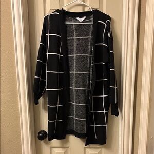 Black and White Checkered Women's Sweater